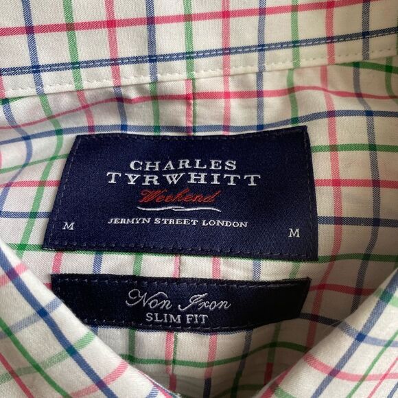 Charles Tyrwhitt Slim Fit Button Down Dress Shirt Mens Size Medium Multicolor - Picture 3 of 6